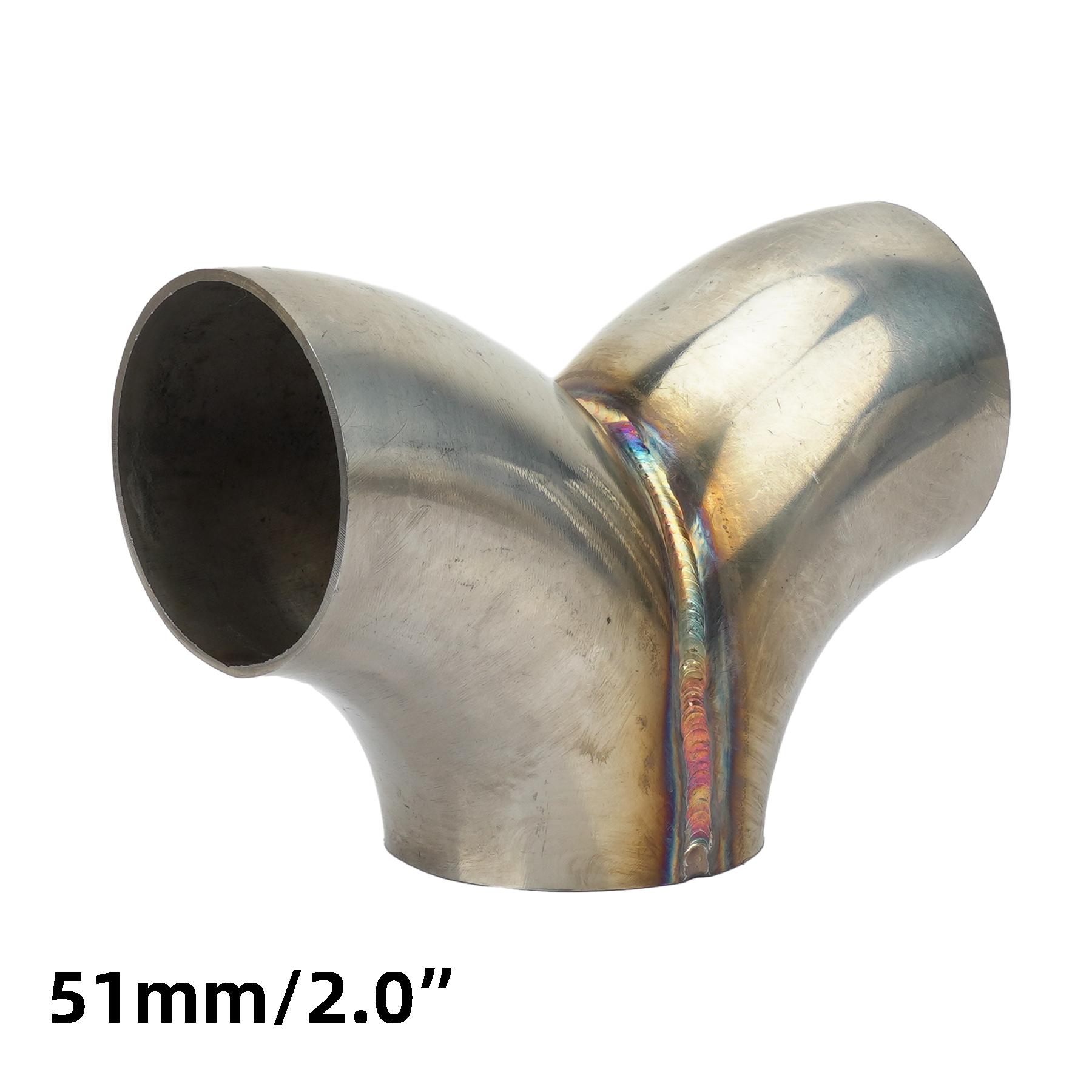 Universal Stainless Steel Exhaust Y Pipe Adapter Connector 51 57 70 76mm 2 2.25 2.5 3 Inch Car Coupler Connection Pipe