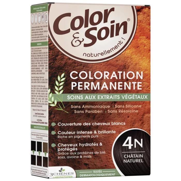 Les 3 chênes color &amp; soin coloration bruns &amp; marrons châtain brownie 4B 135ml