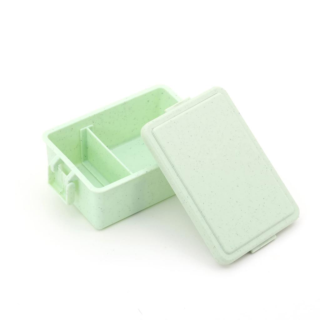 Miyoshi Seisakujyo Square Gelato Plain Lunch Box with Integrated Ice Pistachio 15 X X 6 Single Suitable for Women and with Easy Clip Buckle Microwave