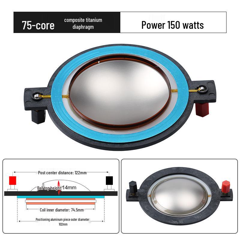 74.5mm Titanium Diaphragm Tweeter Voice Coil with Round & Flat Wire - 75 Core Speaker Audio Accessory