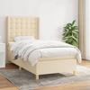 3132286 vidaXL Divan Bed with Mattress Cream 90x200 Cm Fabric