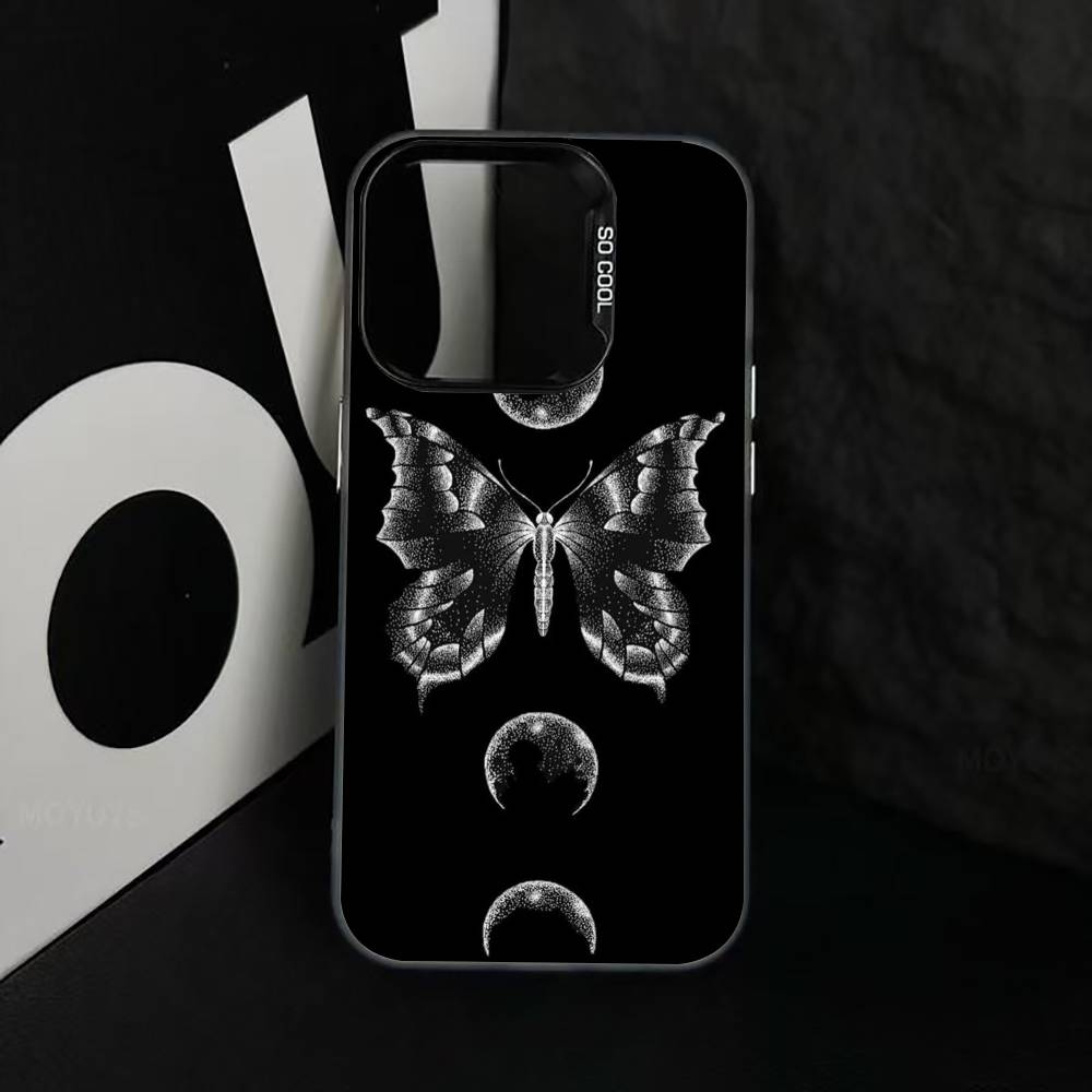 

Dark Butterfly Series Phone Case For iPhone 17,16,15,14,13,12,11 Plus,Pro Max,XS,Colorful Silver Black Cover iPhone16