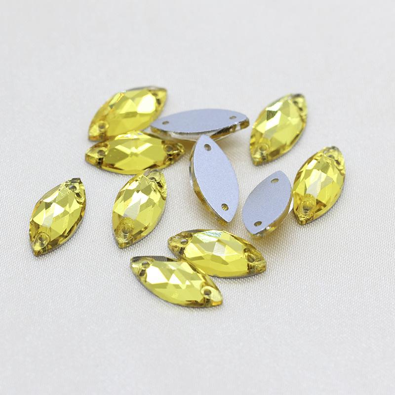 Premium Flat-Bottomed Double-Hole Glass Sewing Drill and Rhinestone Stickers for DIY Clothing, Shoes, Hats, and Bags.