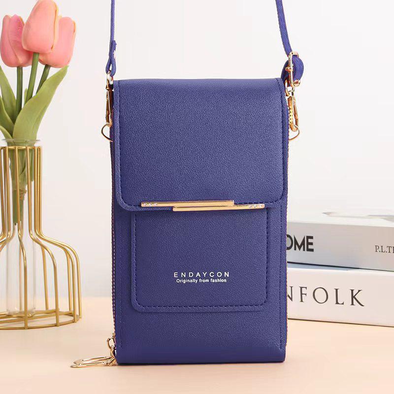 Women's Multifunction Touch Screen Phone Bag - Korean Style Key Zipper Coin Purse, Vertical Messenger Bag