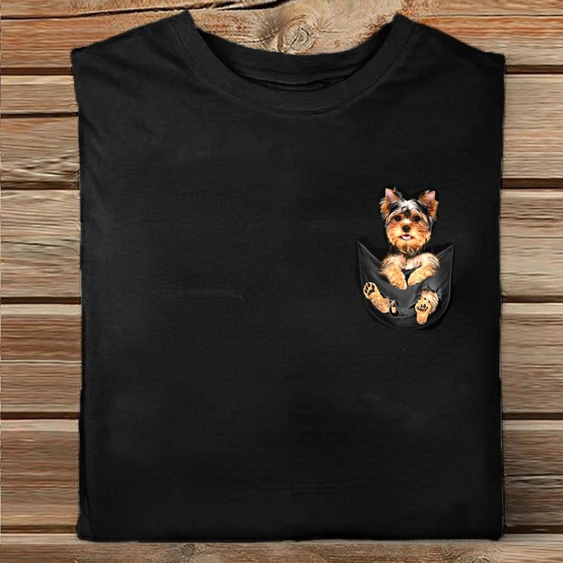 ZIMOXUAN Tričko s falešnou kapsou Letní 3D potištěné tričko Mužské pro ženy Košile Topy Vtipné Bavlněné Černé Trička