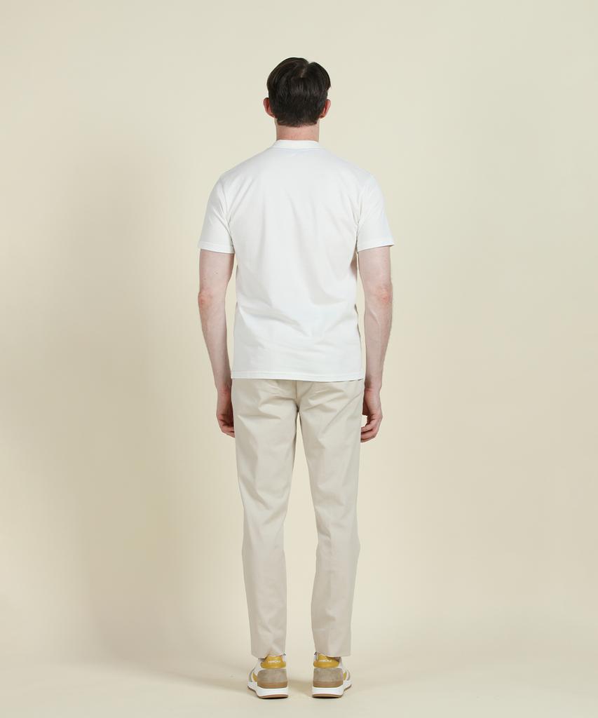 PANICALE White Johnny Collar Polo Shirt