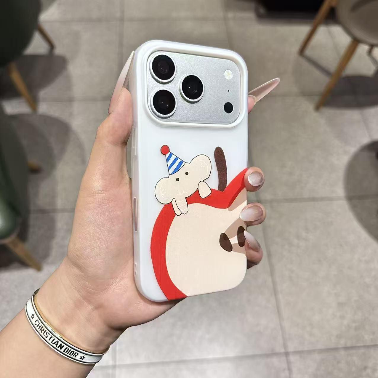 Apple Little Elephant iPhone Case: Compatible with iPhone 17, 16 Pro Max, 15 Pro; Skin-Feel, Drop-Proof. iPhone 15 Pro Max