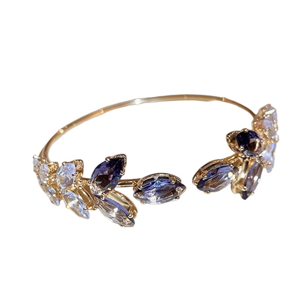 Adjustable Zircon Leaf Bracelet With Sparkling Zircon Stones Handmade Wristband Elegant Jewelry For Women Daily Wear
