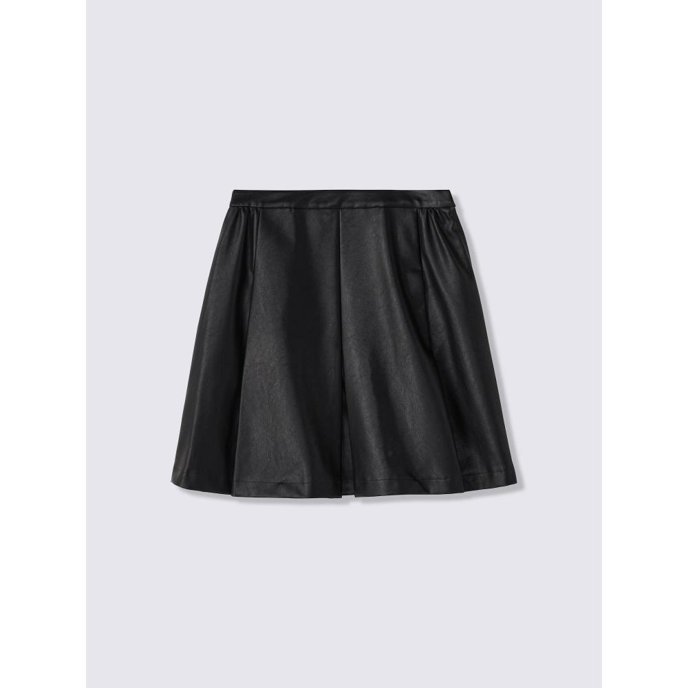 Gu By Uniqlo Box Pleated Skirt  Faux Leather  Mn