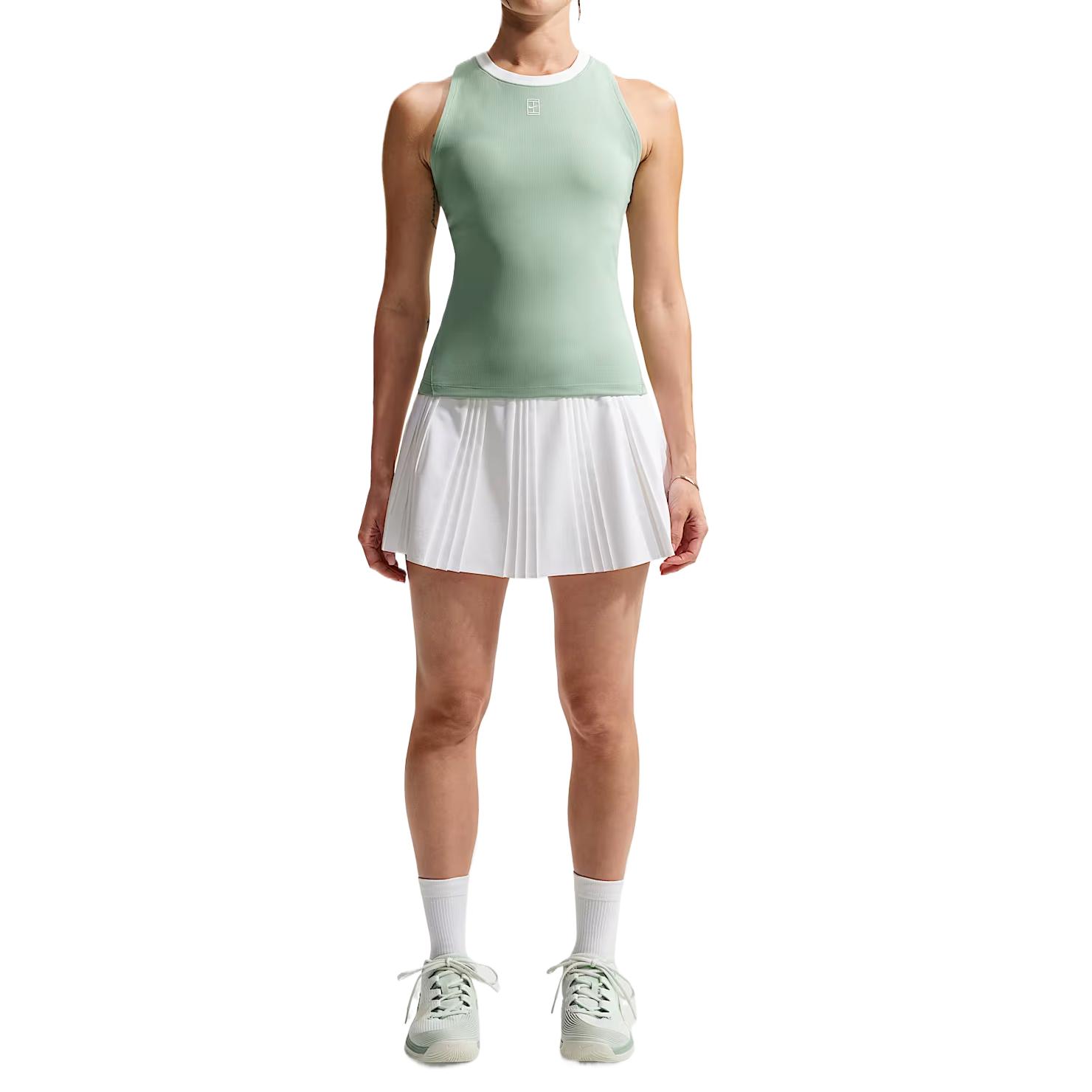 Nike Dri-Fit Ribbed Elastic Moisture-Wicking Quick-Dry Tennis Shirt Women tops FZ6658-006 S