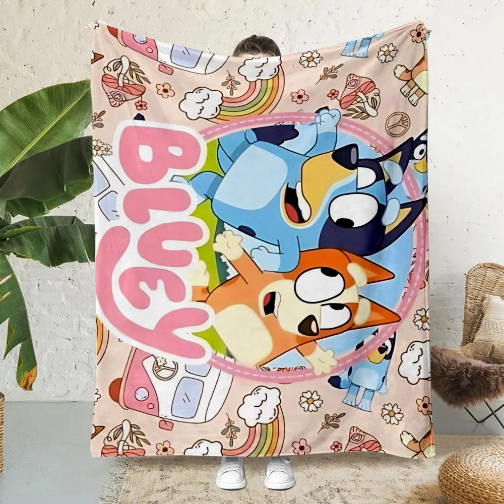 Cartoon B-Blueys Bandit-Chillis Pătură imprimată Pături pentru picnic Pătură caldă Pătură moale și confortabilă Acasă Călătorie Ziua de naștere