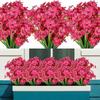 Artificial Flowers Adjustable Height Fade-Resistant Handmade Realistic Silk Petals No Watering Sunlight Floral Display Arrangement