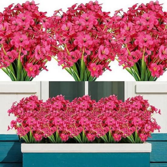 Artificial Flowers Adjustable Height Fade-Resistant Handmade Realistic Silk Petals No Watering Sunlight Floral Display Arrangement
