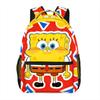 SpongeBob SquarePants Backpack Cartoon All Over Print School Bag for Women Lightweight Travel Backpack with Side Pockets