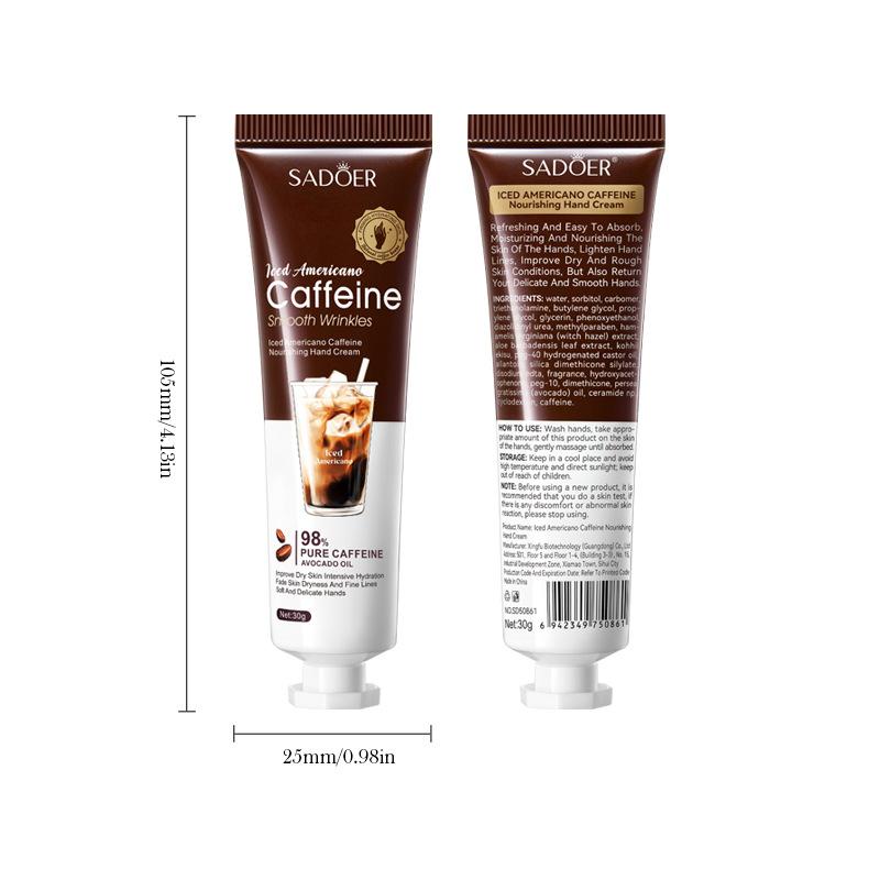 Eis Amerikanischer Koffein Handcreme 30g Anti-Trockenheit Riss Befeuchtend Herbst und Winter Handcreme Hautpflegeprodukte