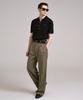 Sin And Lee Nocturnal Wide Pleated Wool Slacks Khaki