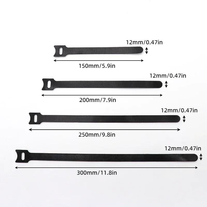 Reusable Cable Ties 15cm Nylon Hook Loop Straps Wire Organizer Fastening Wraps for Cable Management Storage