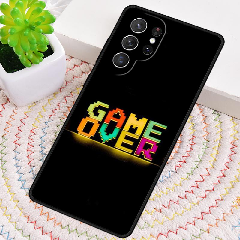 

Neon Game Over Pixel Silicone Phone Case For Samsung Galaxy note 10 pro S26 S25 S24 S23 S22 S21 Plus S25Ultra Capa Cover Galaxy S20 Ultra 5G