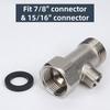 Brass T Valve Adapter Connector 3/8' 1/2' 9/16' 15/16' Durable Tee Joint 3 Way T Valve Connector