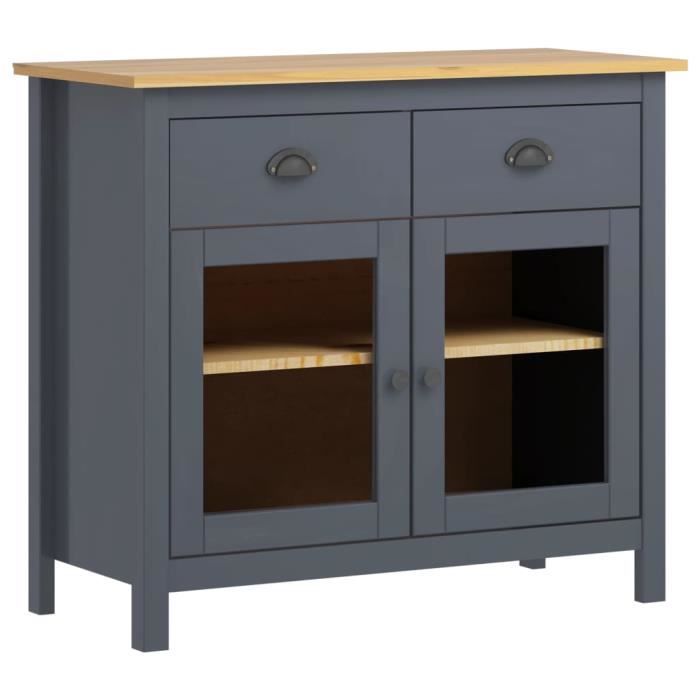 VidaXL Buffet Hill Range Grey 90x40x80 Cm Solid Pine Wood