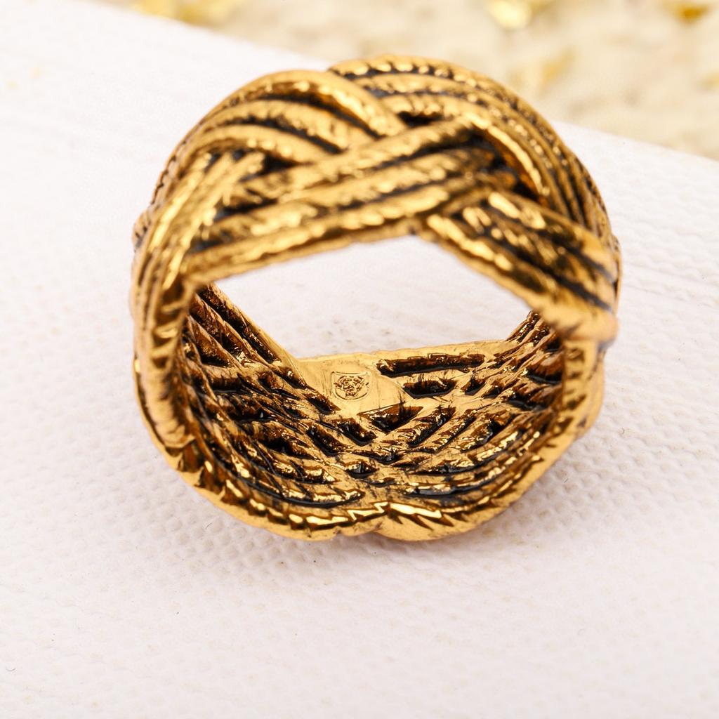 Latest Hot Brand Vintage Women's Rings Luxury Jewelry For Women Rattan Shape Designer Fashion Copper Lady Party Rings