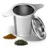 1 Stück Extra Feiner Tee-Infuser für losen Tee 304 Edelstahl Teesieb Teefilter mit Deckel und Hitzebeständigen Griffen
