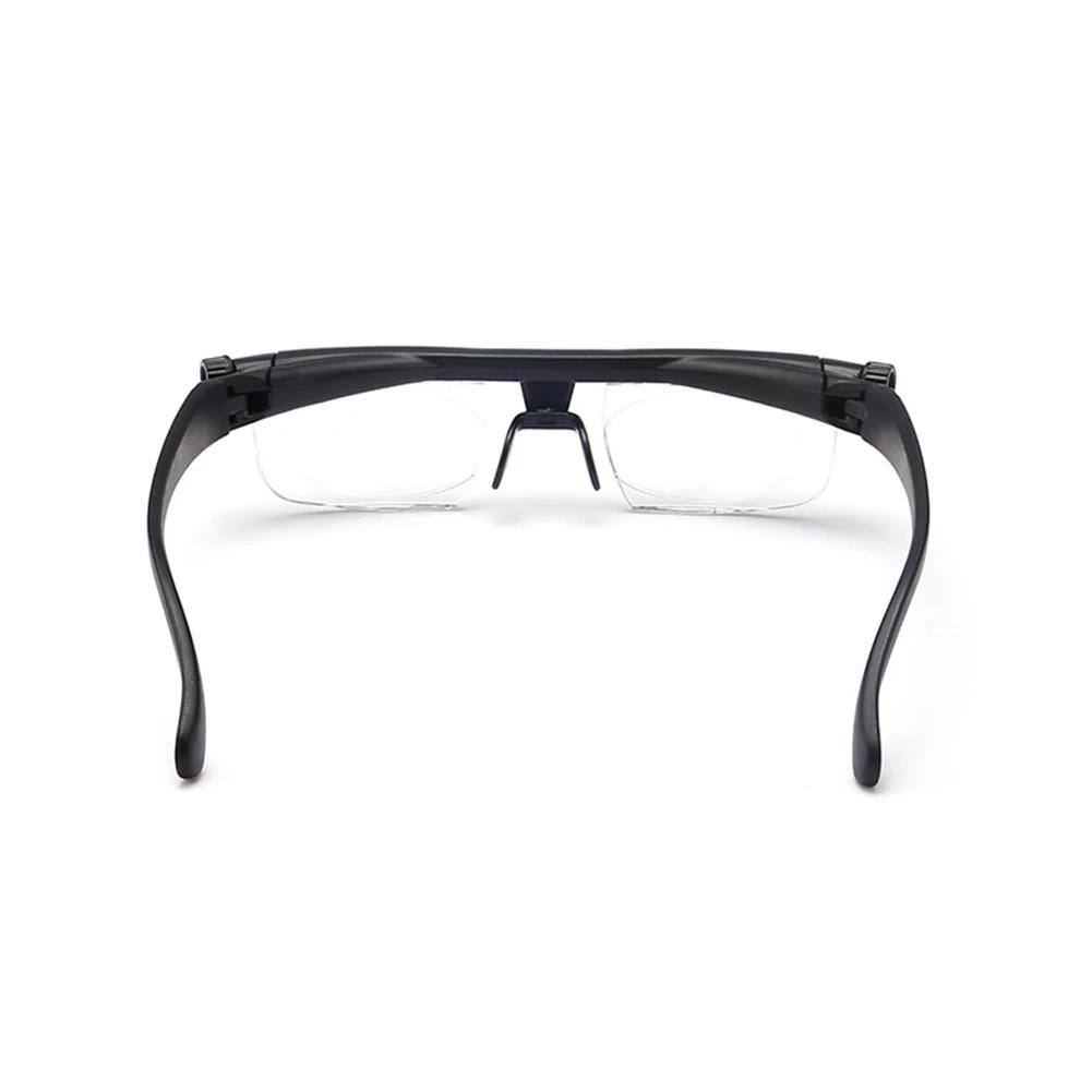 Dial Adjustable Glasses Variable Focus for Computer Reading Distance Vision Eyeglass Unisex Variable Focus Black Frame Glasses