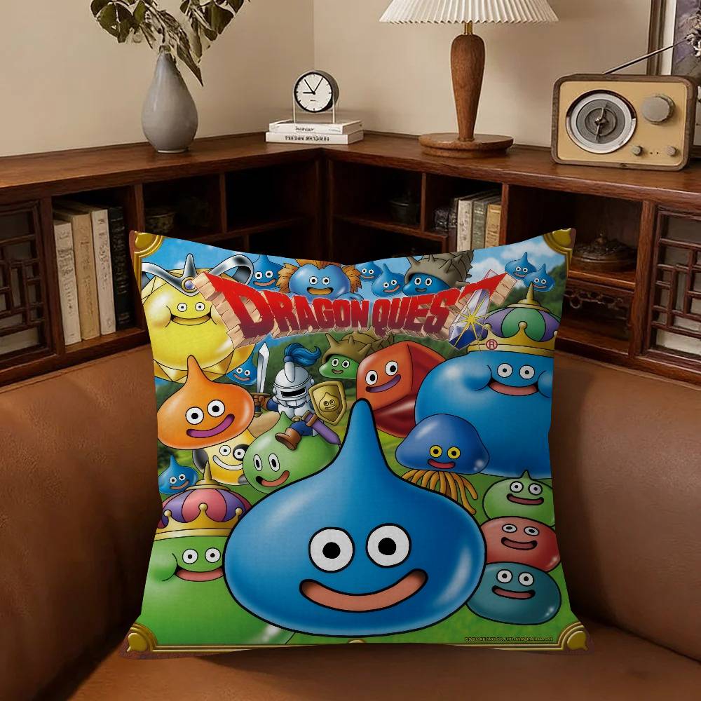 Cartoon Slime D-dragon Quest Children  pillow cover sofa cushion cover home room decoration children gift