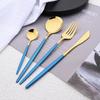 10People Black Silver Flatware Cutlery Set Knife Dessert Fork Spoon Dinnerware Stainless Steel Tableware Set Party Kitchen Tool