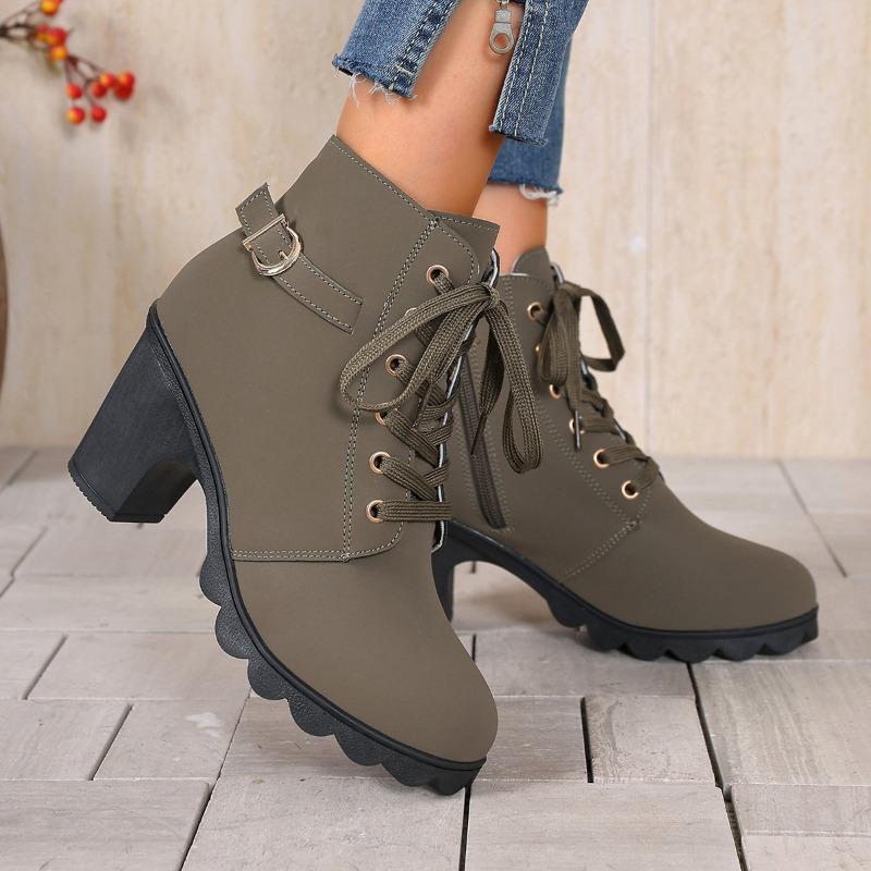 

Новые ботинки: Ботильоны на высоком каблуке с боковой молнией, Одинарные ботинки с пряжками-ремнями, Массивные ботильоны и Ботинки с круглым носком 36 армия зеленый