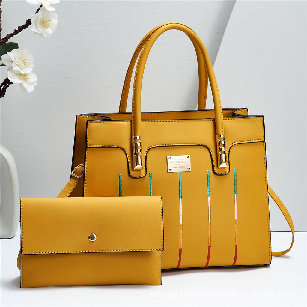 Stylish Colorblock Letter Handbag For Women With Soft Handles And Medium Size