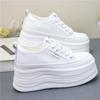 Fashion Wedge Heel Sneakers Shoes Comfy Casual Shoes Female 8cm High Quality Microfiber Leather White Platform Sneakers for Women