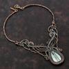 Larimar Necklace Copper Wire Wrapped Gemstone Jewelry Adjustable Necklace Copper Wire Wrap Necklace Handmade Amazing Jewelry Engagement Gift