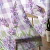 Violet Purple Lavender Floral Butterfly Plaid Violet Purple Transparent Curtains Living Room Decoration Window Panel Curtain Cooking Area Netting