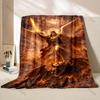 1PC Angel with sword defeating demon Print Blanket Warm Soft Fluffy Kids Adult Sofa Bed Throw Blanket Outdoor Travel Camping RV