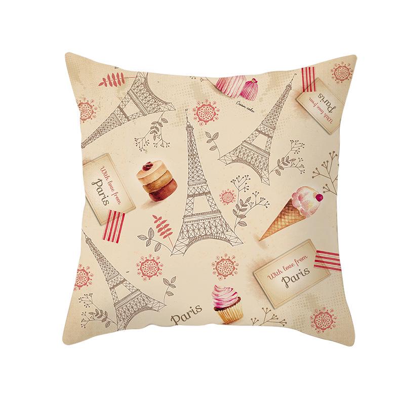 Notre Dame Cathedral French Landscape Pillow Cover European Print Cushion Waist Pillow Cover