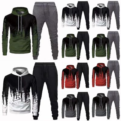 Men's Winter Sports Casual Fitness Suit With Dots Hoodie Sweatshirt And Pants