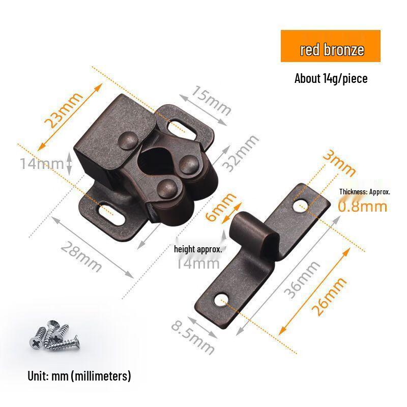 Zinc Alloy Flat Ring Ball Door Catch