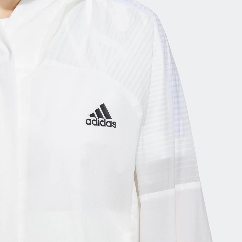 adidas Sporty Casual Breathable Hooded Cropped Jacket Women Tops White HF2491