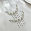 Simple Irregular Beaded Imitation Pearl Earrings, Fashionable Fringed Chain Earrings Earrings