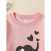 Girls' Long-Sleeve Round Neck Sweatshirt with Printed Design, Keep Cute Elephant P Suitable for Spring And Autumn, Fashionable And Casual