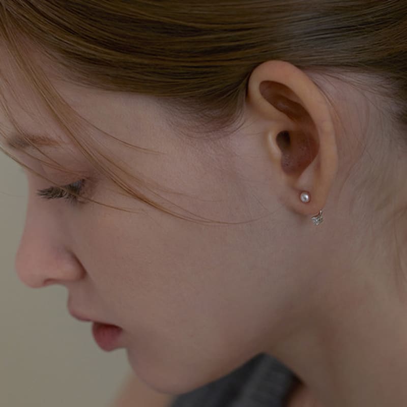 Lewe Pearl Clear Two Way Earring