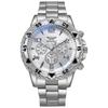 2023 Trendy Men's Casual Alloy Watch with Faux Chronograph and Steel Band