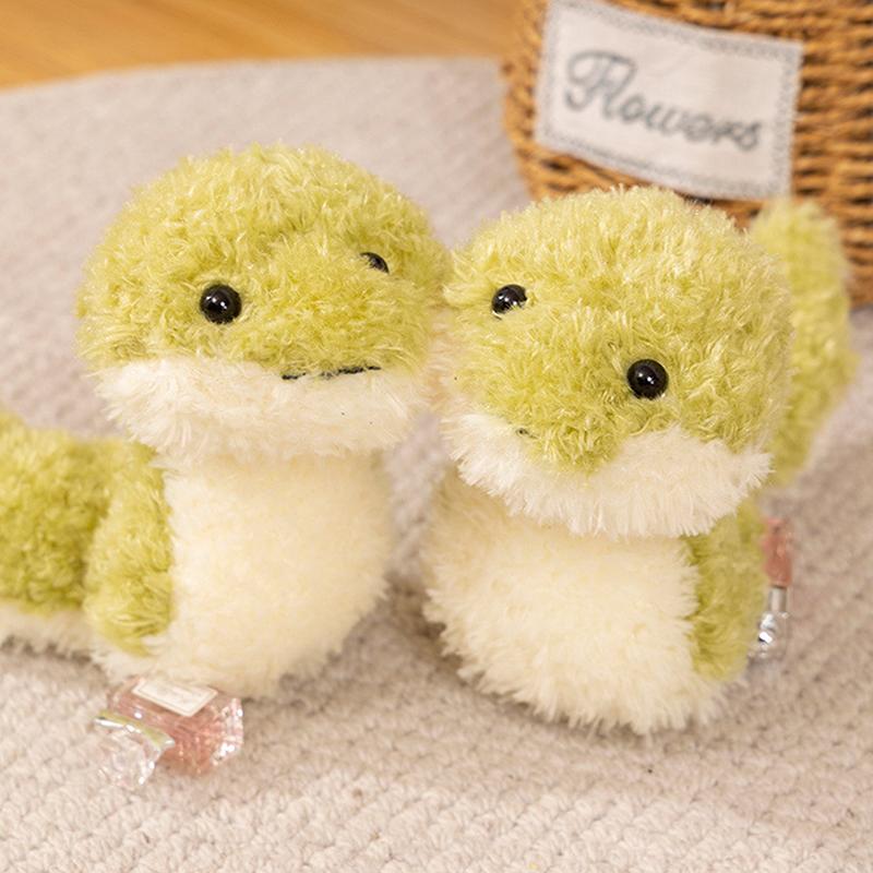 

30 см мультяшная маленькая змея плюшевая игрушка кавайная кудрявая мягкая змея плюшевая кукла зеленое украшение спальня диван детские игрушки подарок