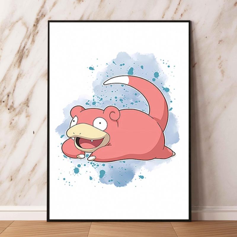 Canvas Art Watercolor Themed Walls Painting Pokemon Snorlax Comics Pictures Modern Home Waterproof Children Room Decor Gifts