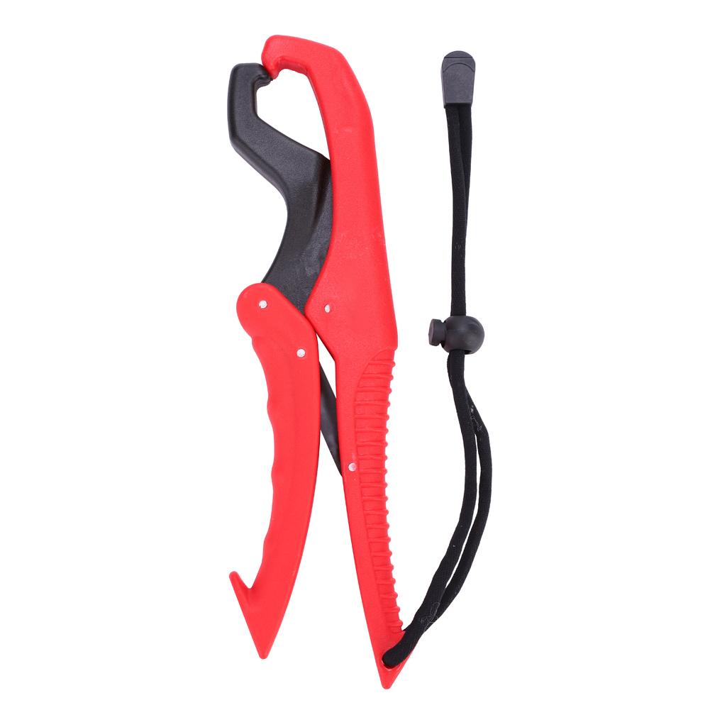 Fishing Gripper Gear Tool ABS Grip Tackle Holder Fish Clamp with Adjustable Rope (Red, S)