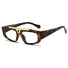 Square Blue Light Blocking Reading Glasses for Men Fashion Yellow Small Frame Double Bridge Hollow Out Prescription Eyewear