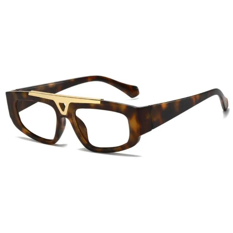 Square Blue Light Blocking Reading Glasses for Men Fashion Yellow Small Frame Double Bridge Hollow Out Prescription Eyewear
