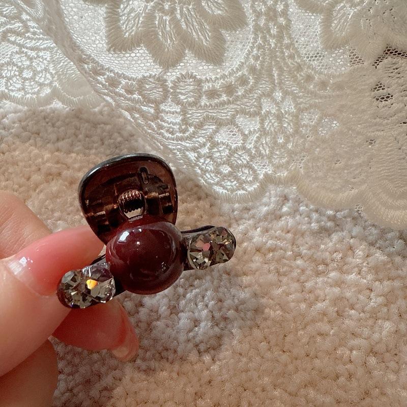 

Красный Жемчуг Мини Маленький Захват Клип Женский Лоб Маленький Зажим Новый Зажим для Челки Стразы Заколка для Волос Аксессуары для Волос