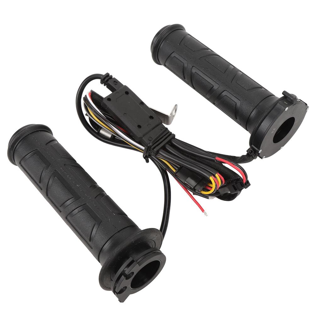 Motorcycle Heated Handlebar Grips Water Resistant DC12V Rubber Electric Hand Grip Warmer with Adjustable Temperature